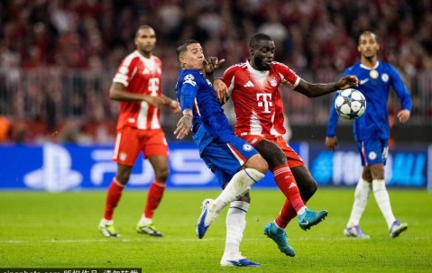 欧冠-凯恩双响蓝军后防多次失误送礼 拜仁3-1切尔西